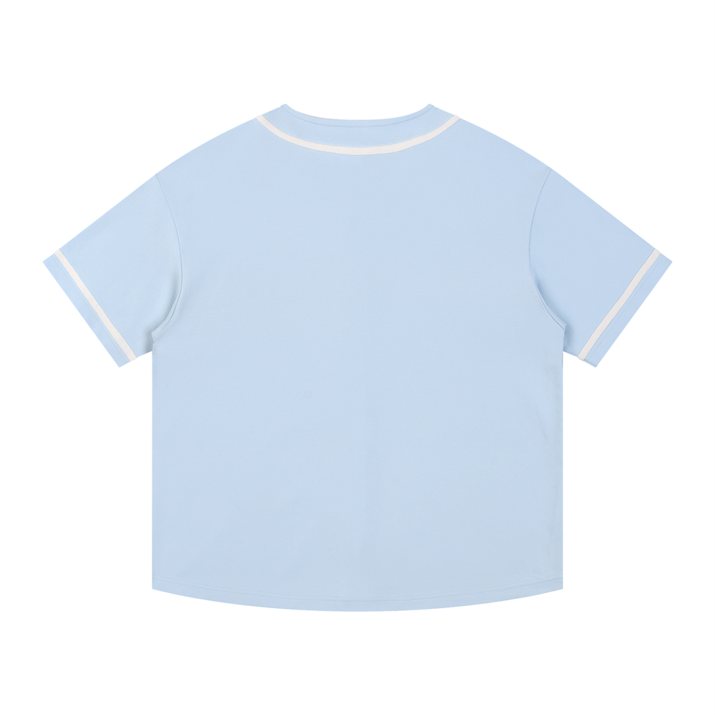 Contrast Piped Button-Up Jersey