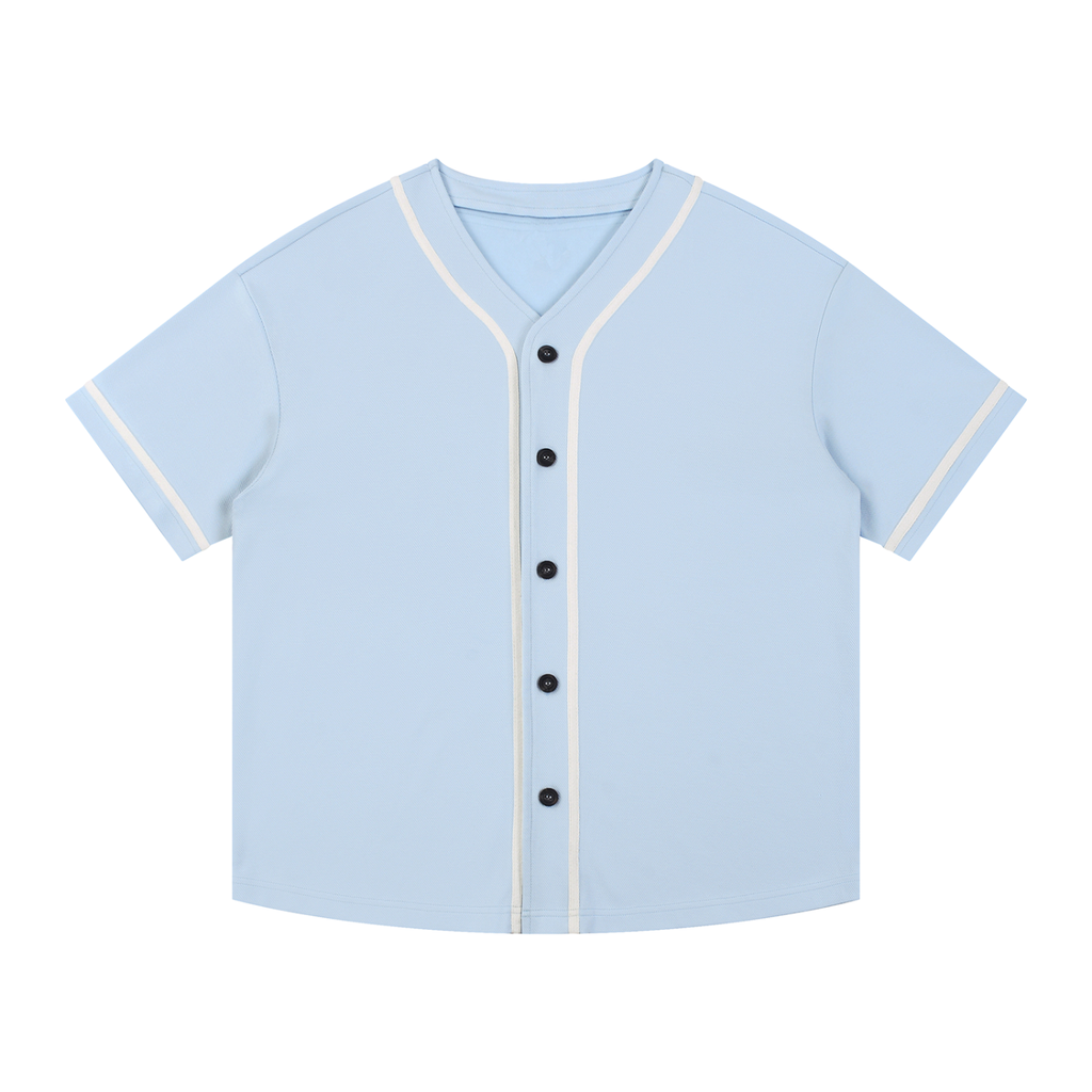 Contrast Piped Button-Up Jersey