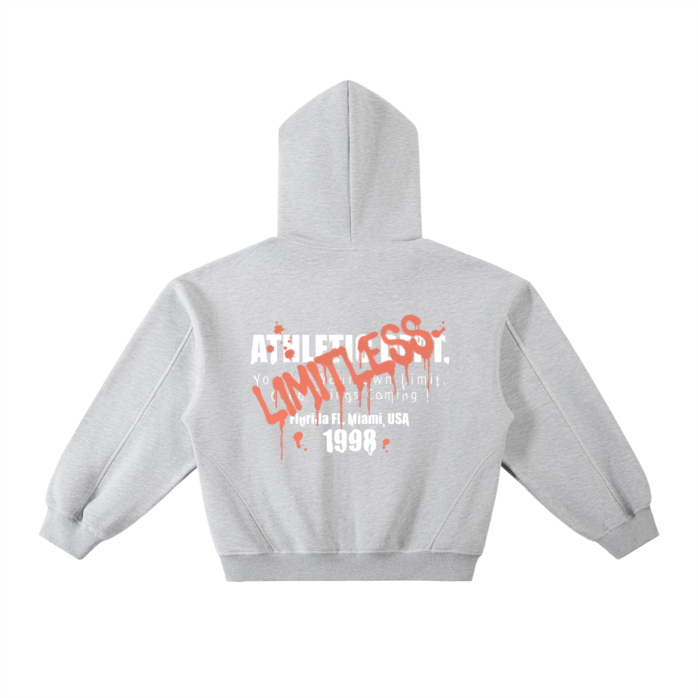 Contrast-Stitched Boxy Fleece Hoodie