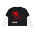 Layered Contrast Sleeve Cotton T-Shirt