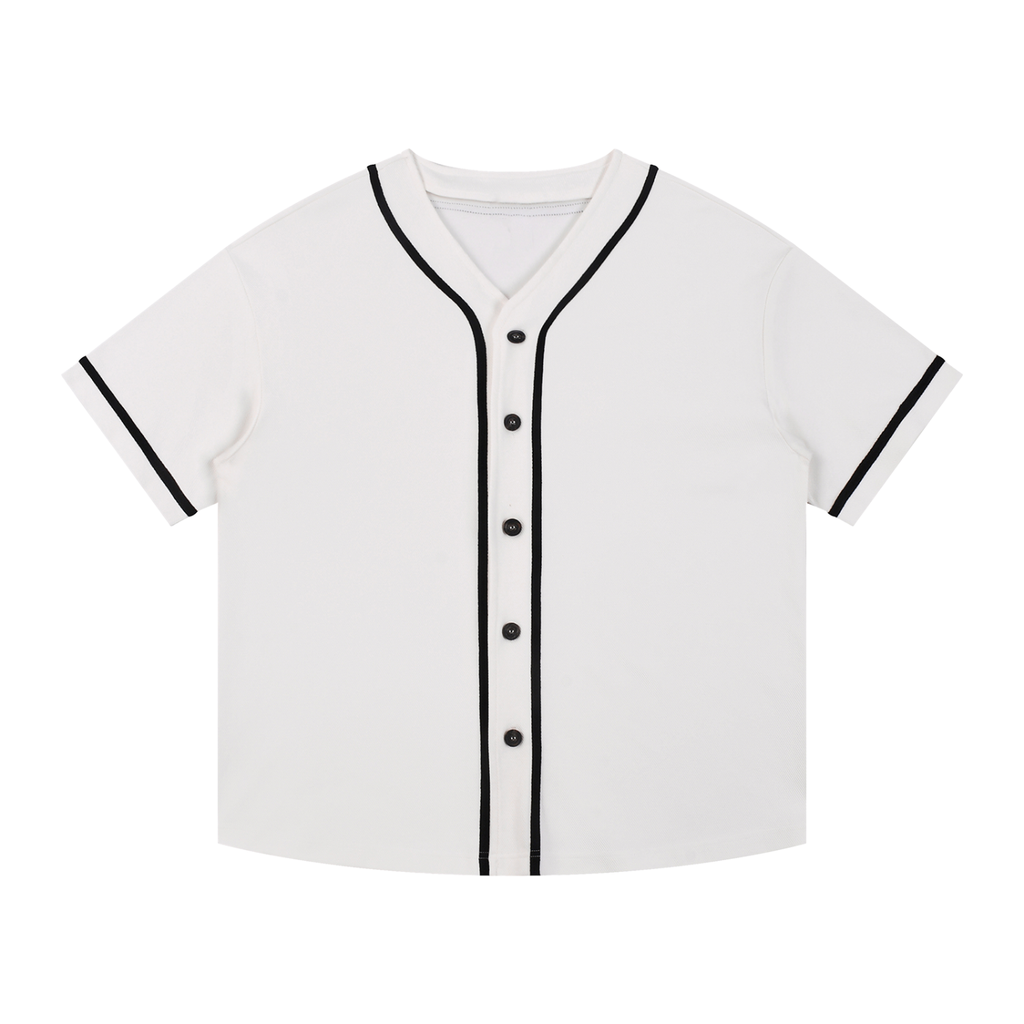 Contrast Piped Button-Up Jersey