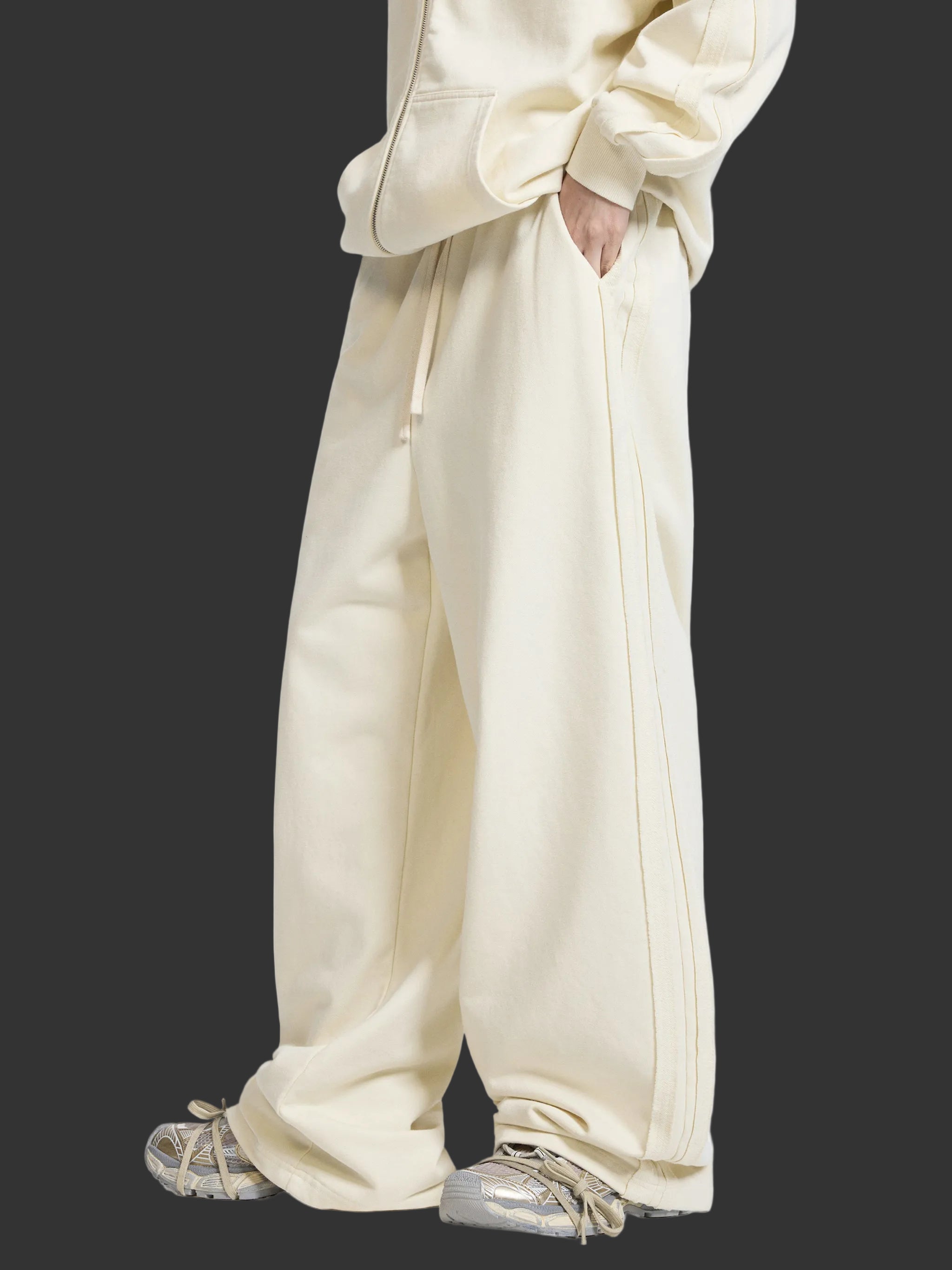 Contrast Tape Straight-Leg Sweatpants