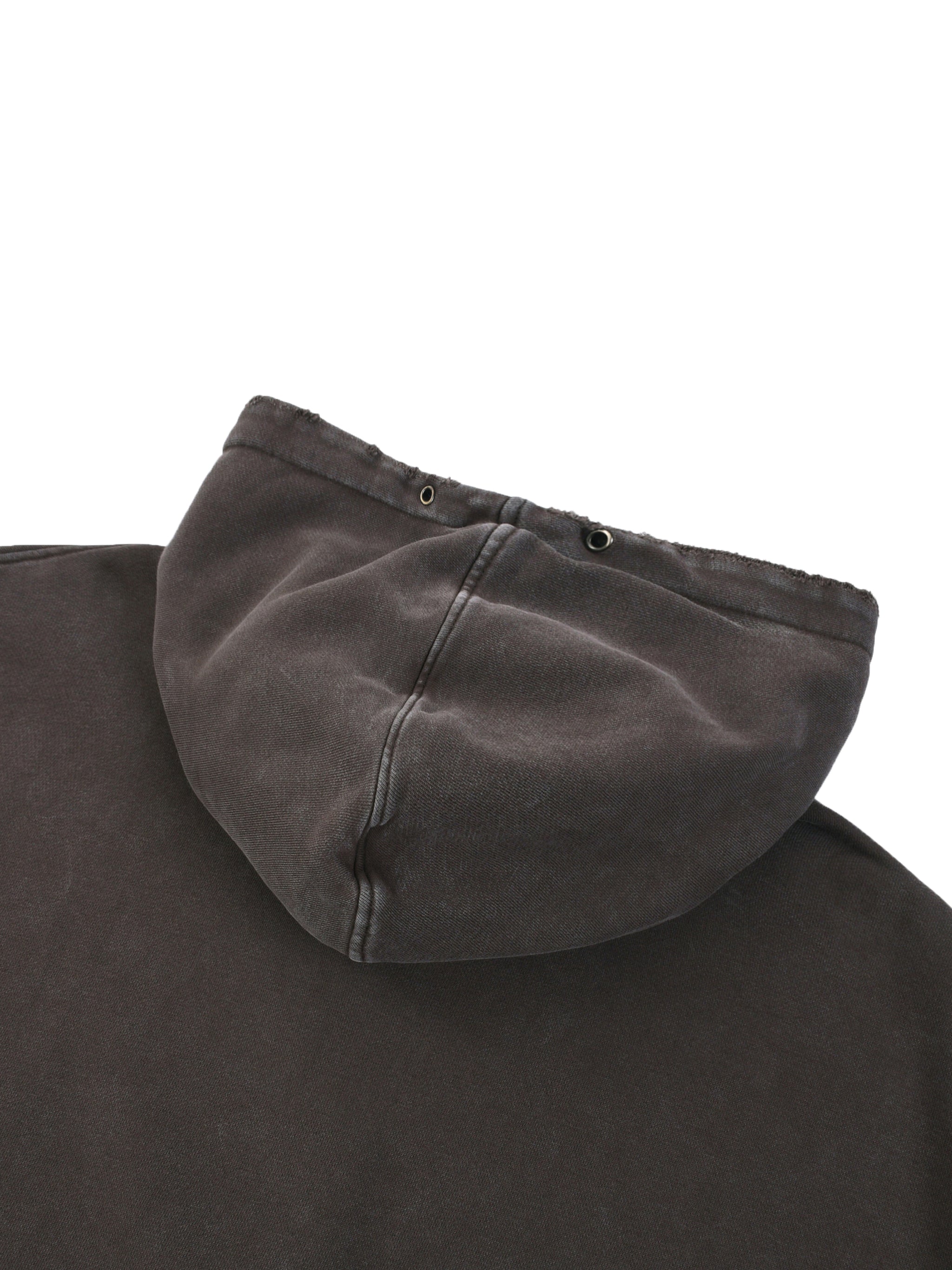 Snow Washed Distressed Panel Pocket Hoodie